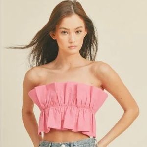 Lush Strapless Ruffle Tup